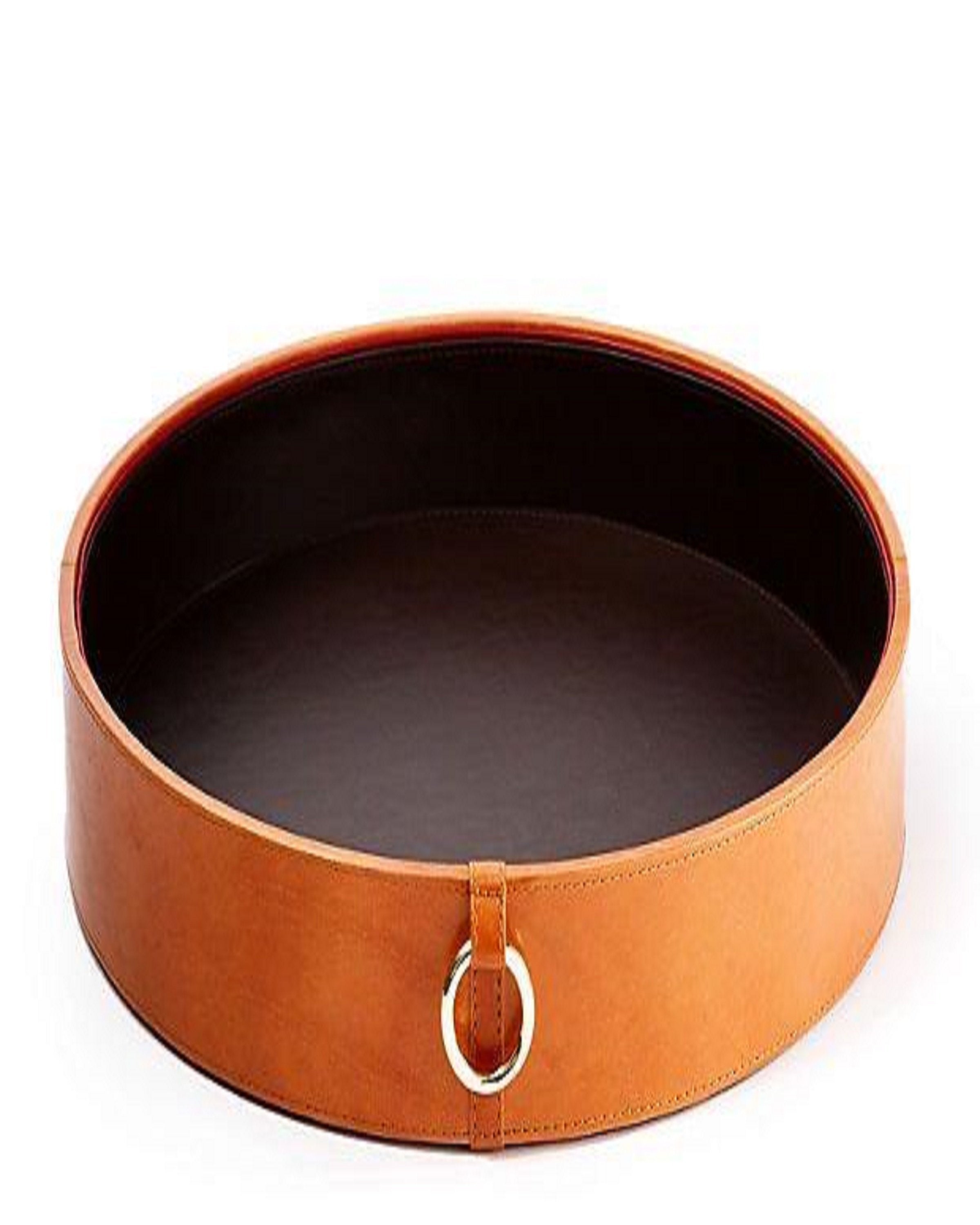 Brown Leather Circle Bar Accessories