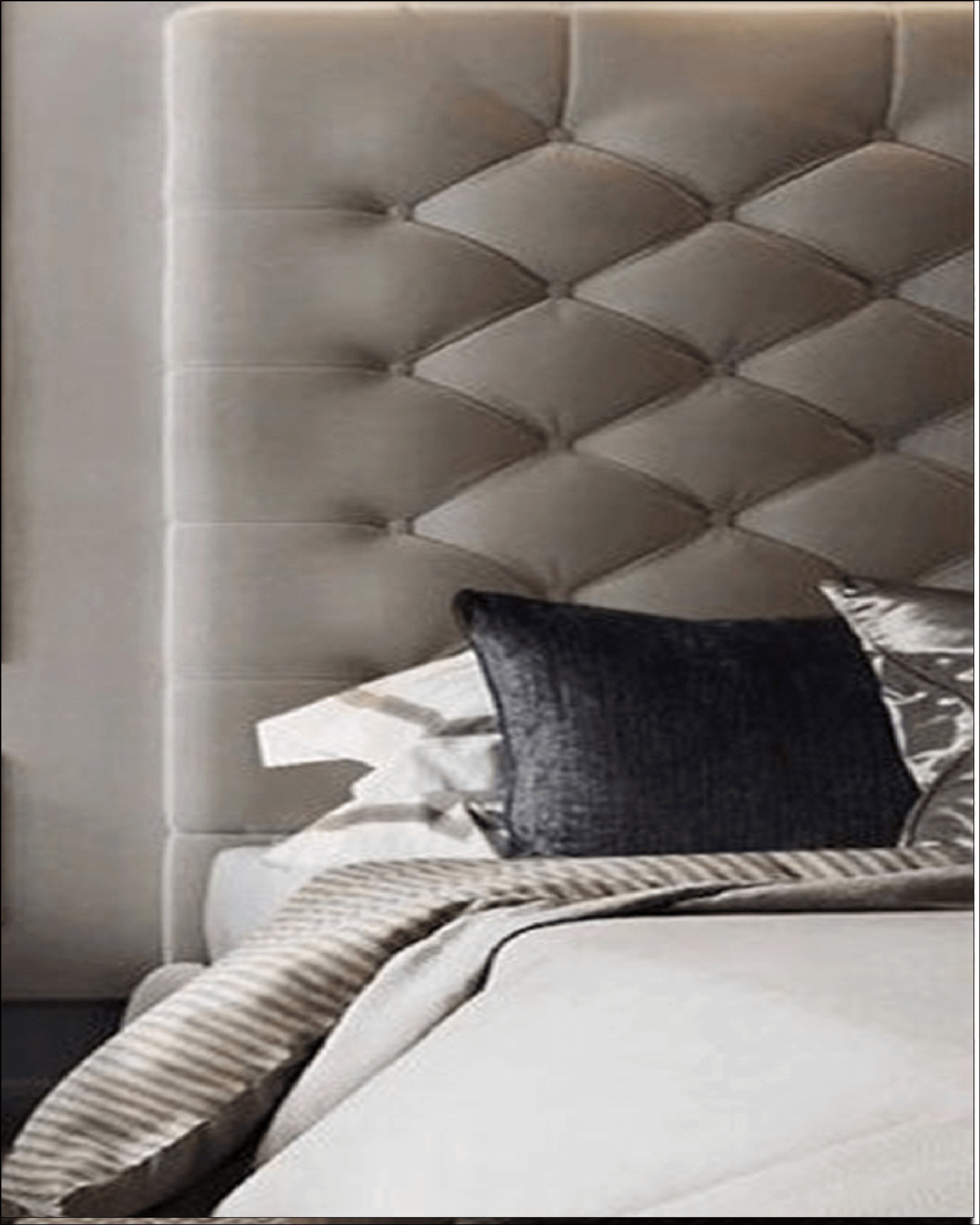 Luxury Fabric Bed With Head Board