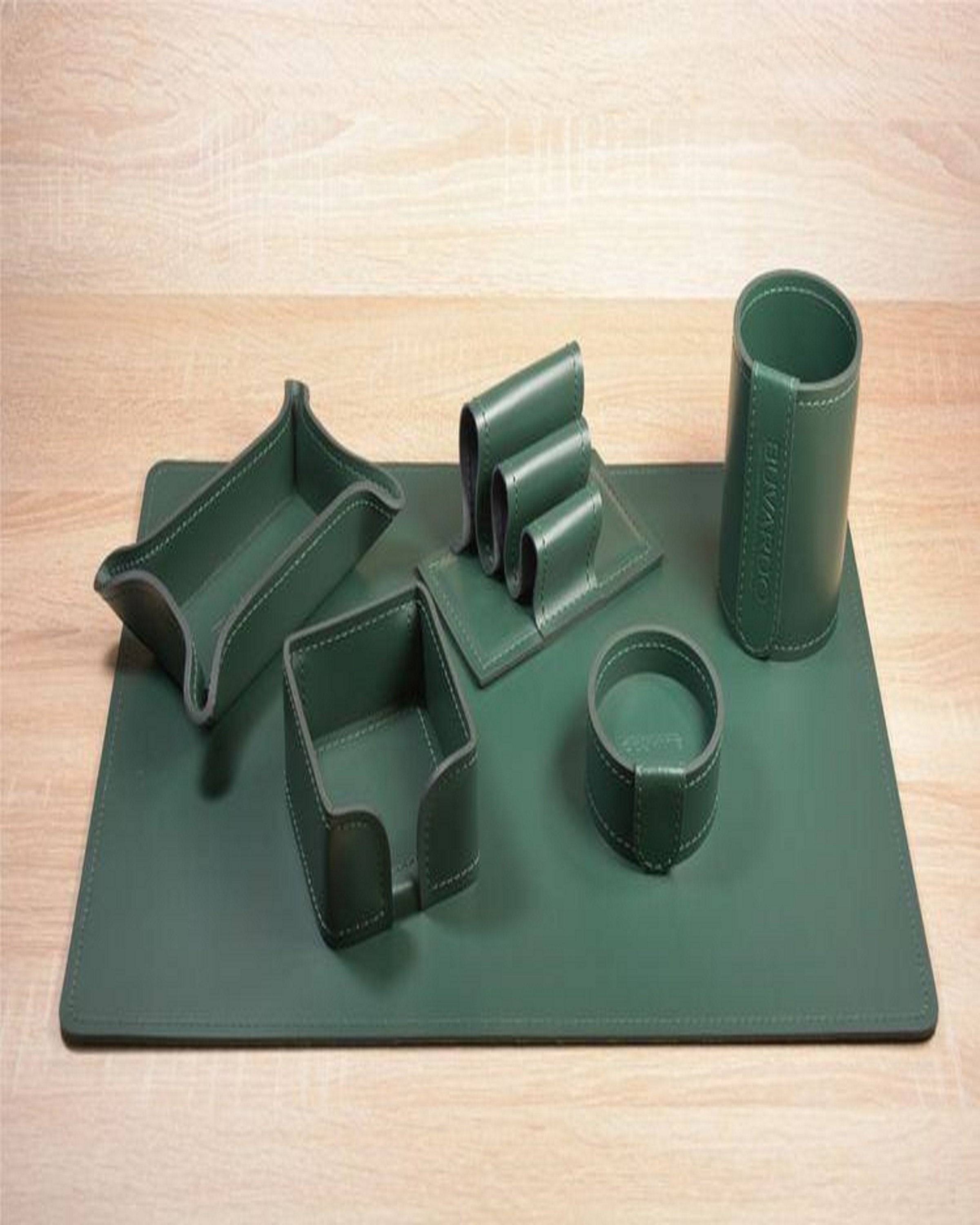 Green Leather Office Accessories