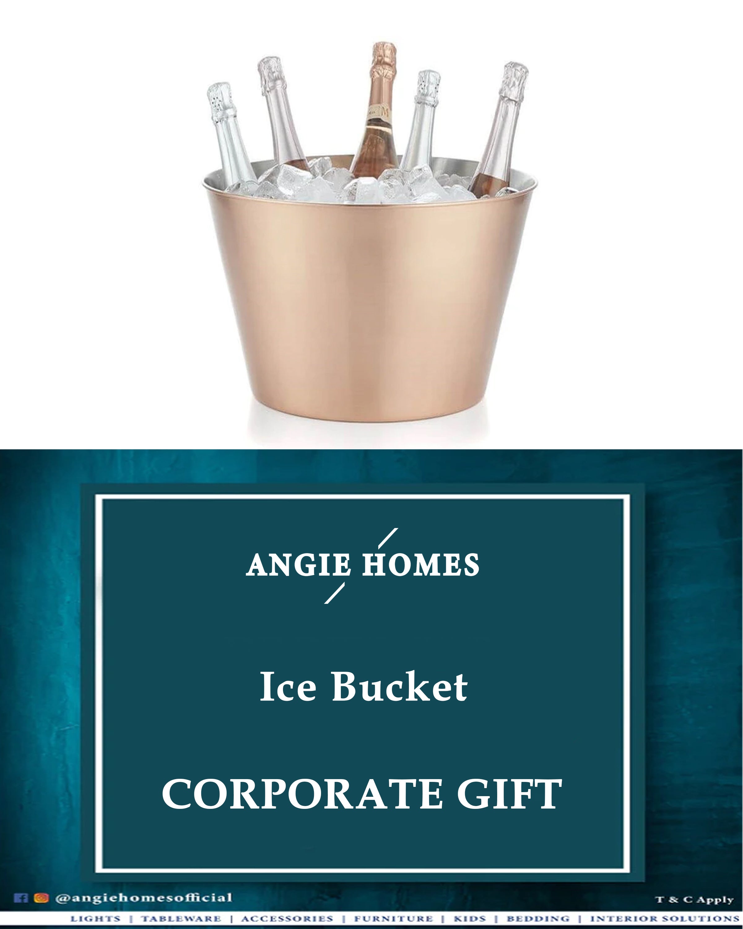 Gold Finish Ice Bucket for Wedding, House Warming & Corporate Gift ANGIE HOMES