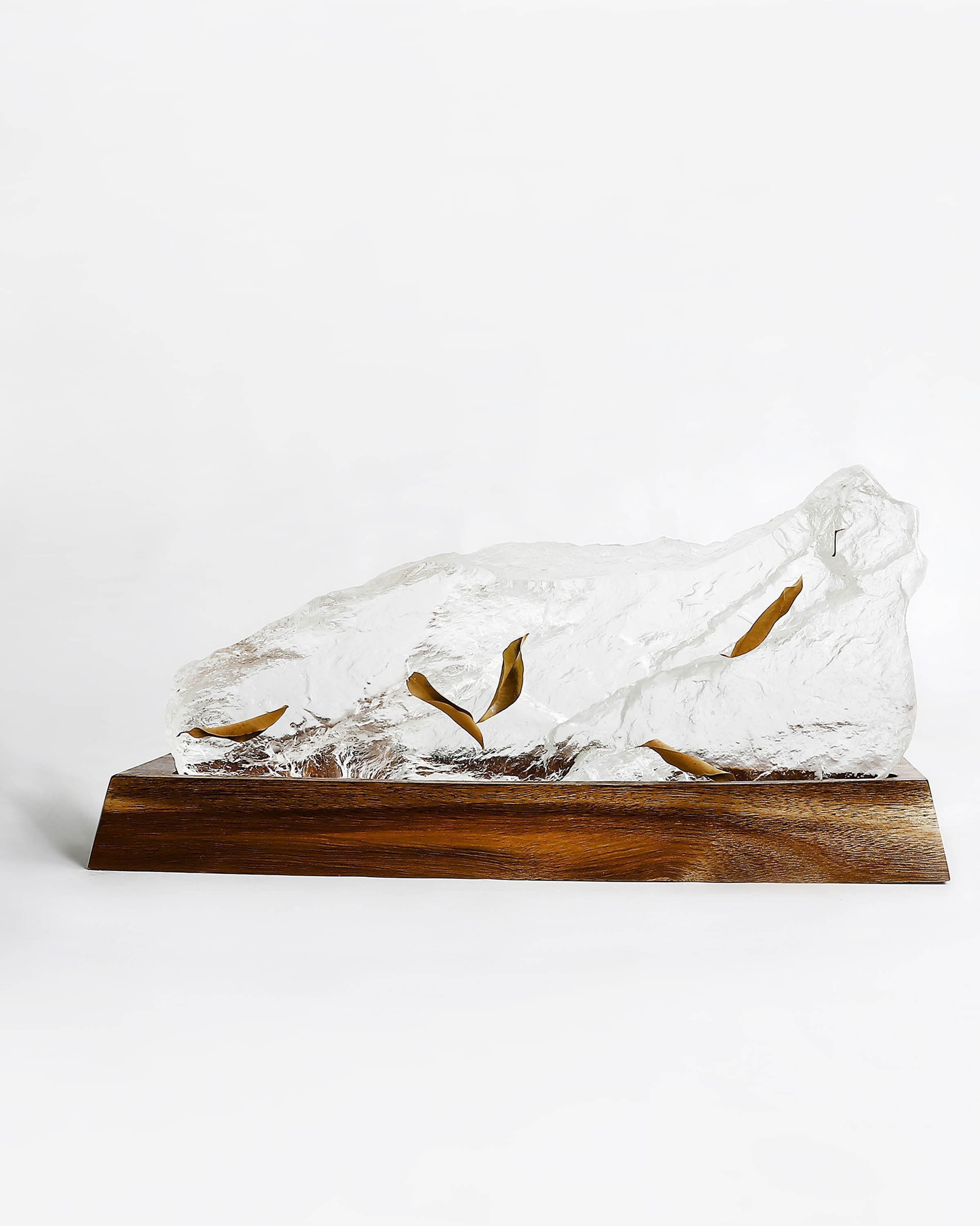 Transparent crystal sculpture