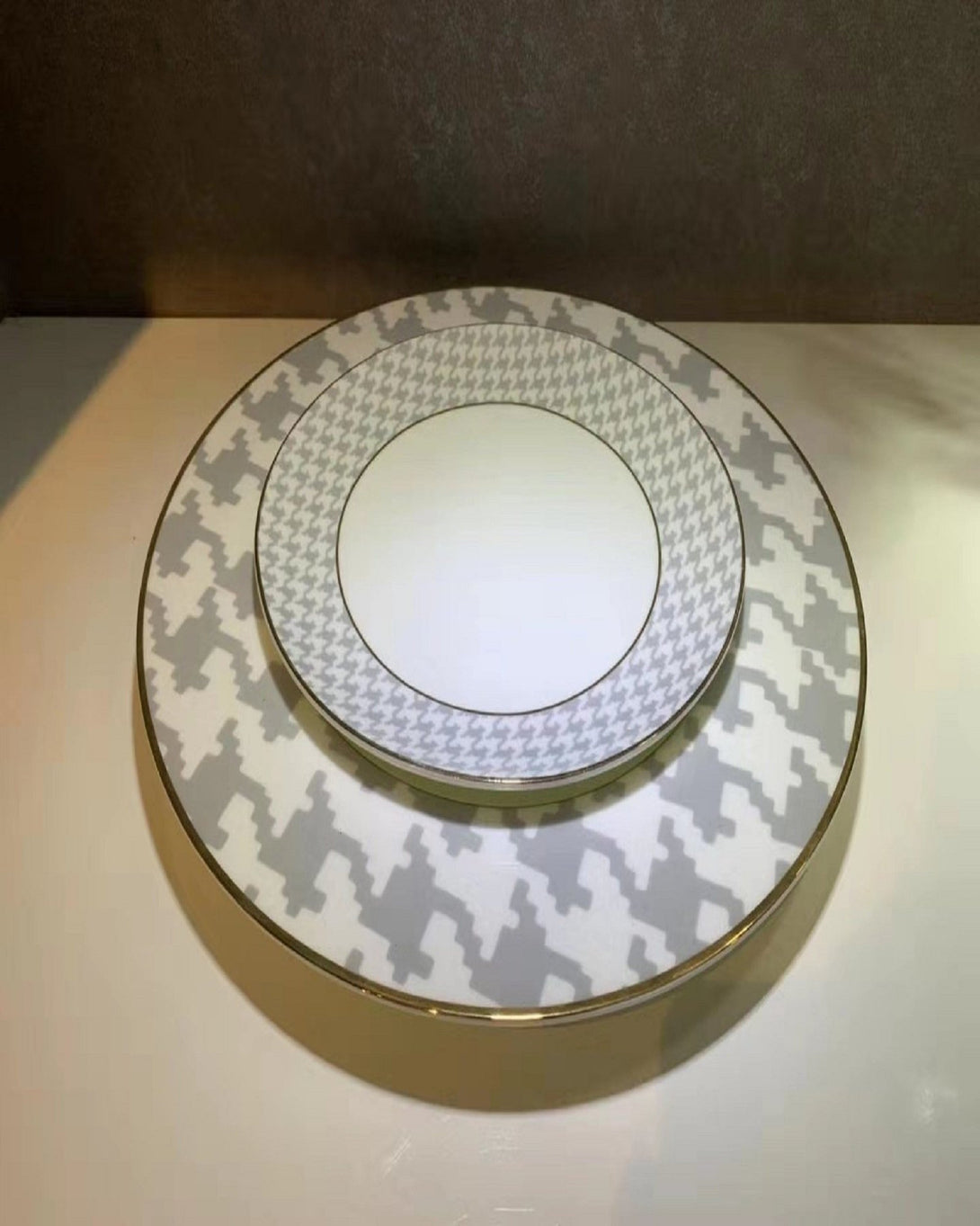 Shop Quarter Gray White Plates Online