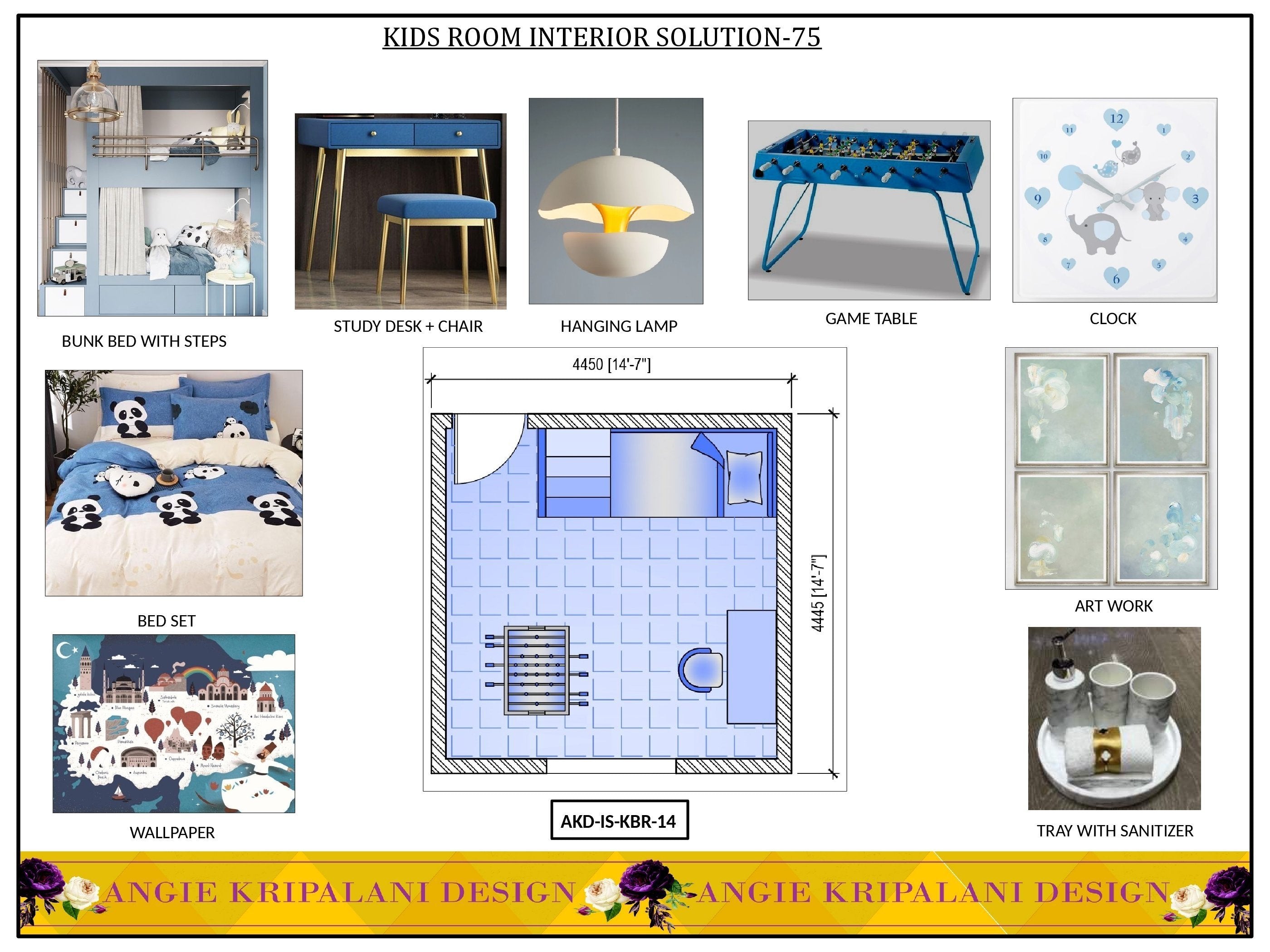 Kids Room Interior Design with Bunk Bed and Game Table – ANGIE HOMES