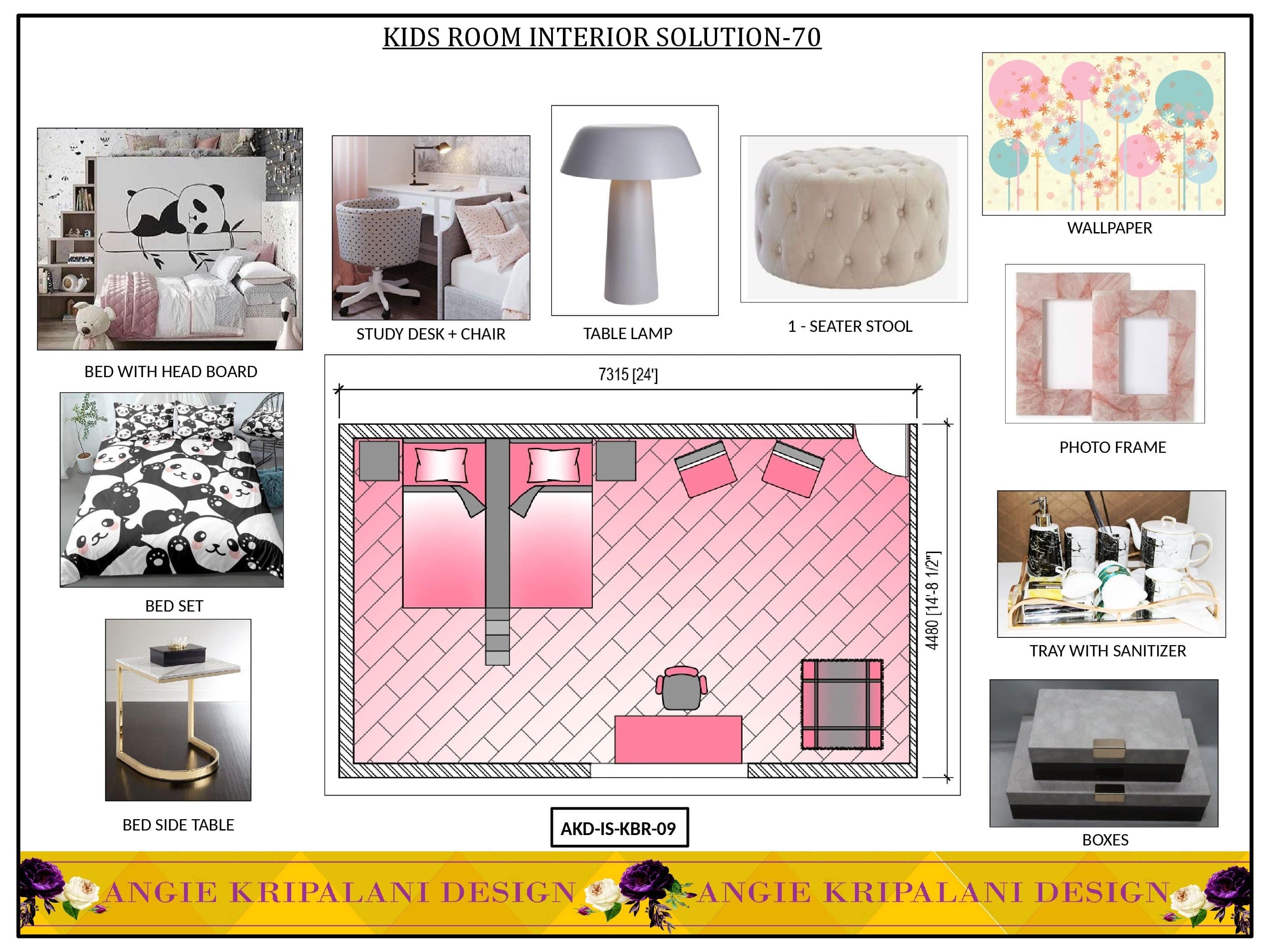Kids Room Interior Design with Photo Frame and Wallpaper – ANGIE HOMES