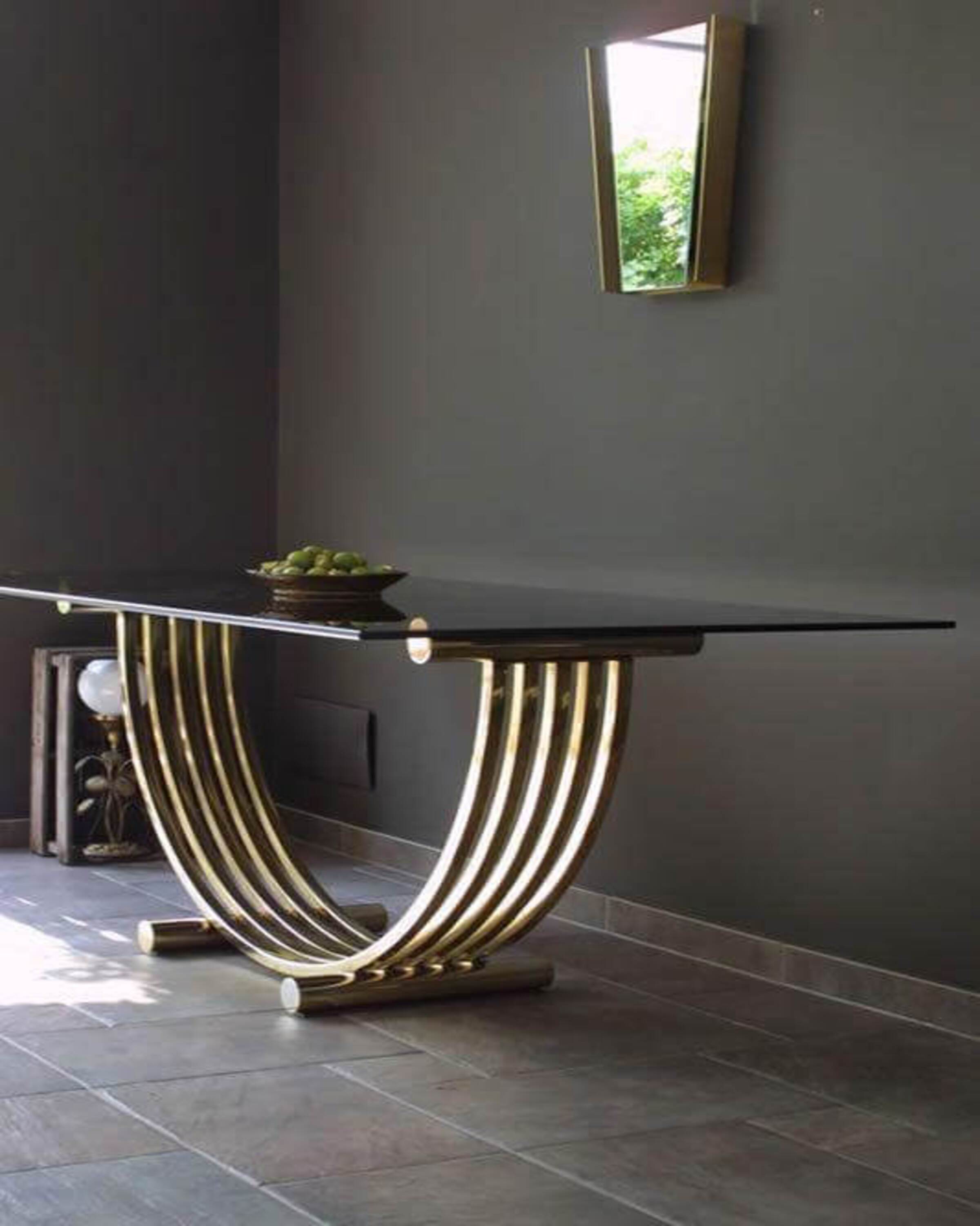 LEO GOLD FINISH METAL DINING TABLE- ANGIE'S INDIA ANGIE KRIPALANI DESIGN- ANGIES HOME- ANGIES INDIA