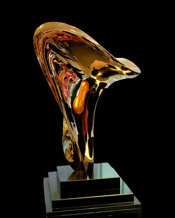Metallic Golden Abstract Sculpture