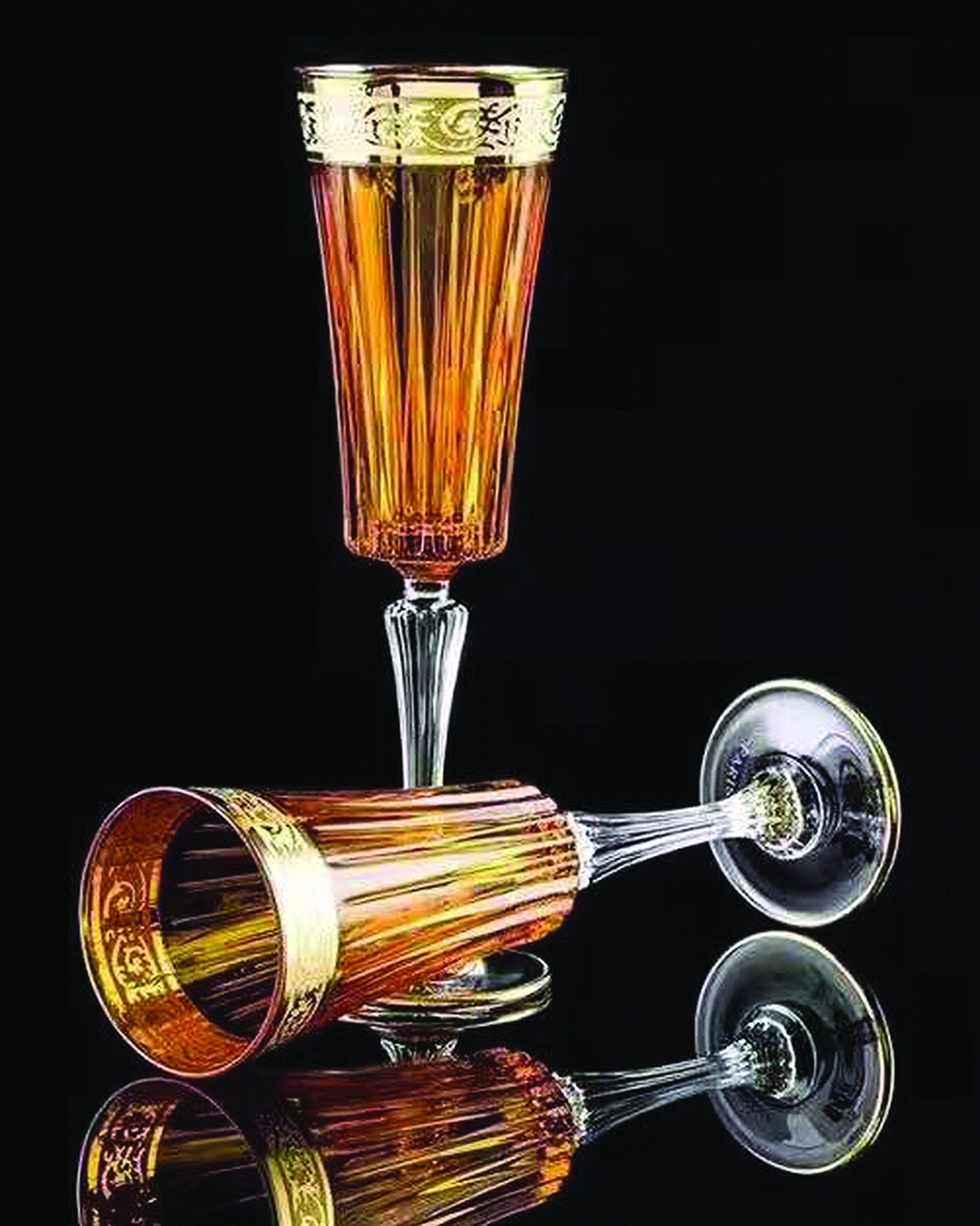 Luxury Champagne Gold Leaf Glass Set