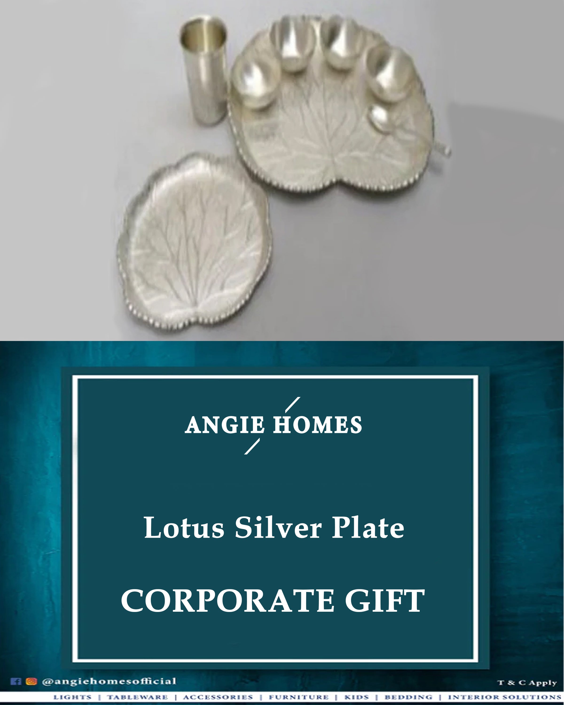 Lotus Silver Plate for Wedding, House Warming & Corporate Gift ANGIE HOMES