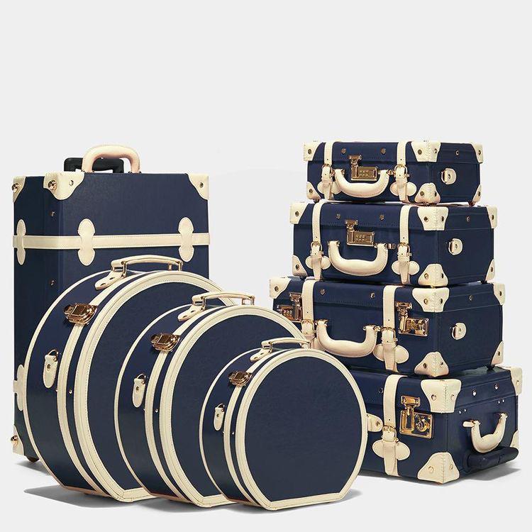 Luxury Sleek Japanese Blue Leather Luggage Set