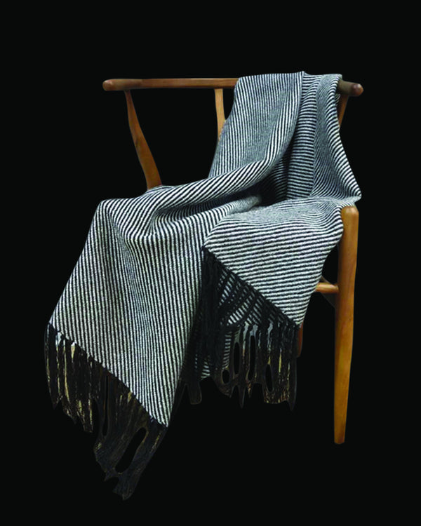 Merrin Luxury Grey Black Throw & Blanket