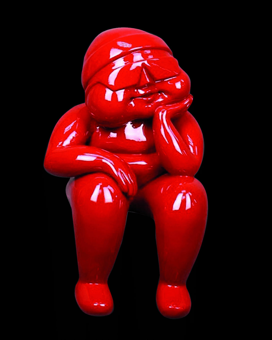 Luxury sitting man fiber sculpture