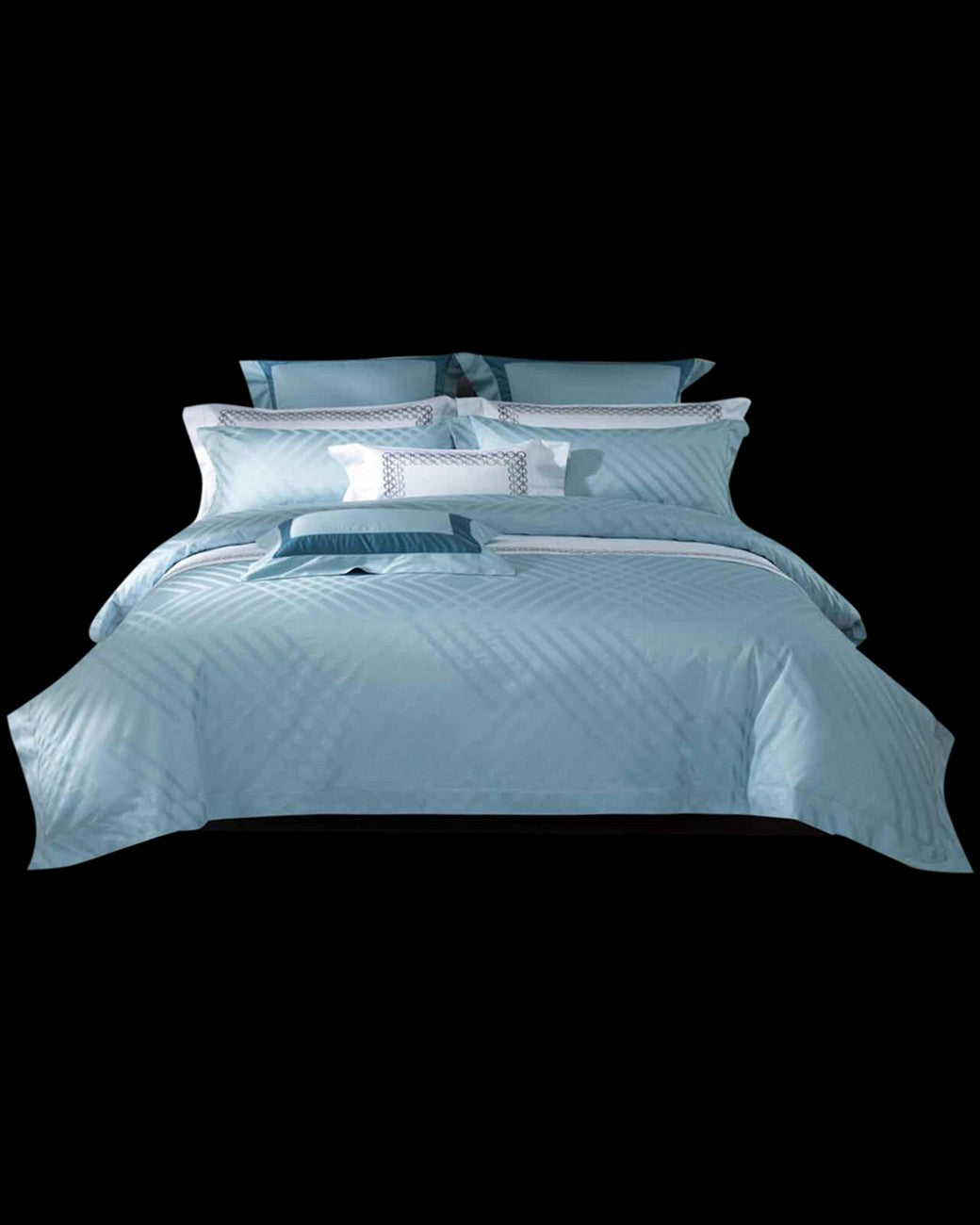 luxury blue bed set with pillow | Angie Homes