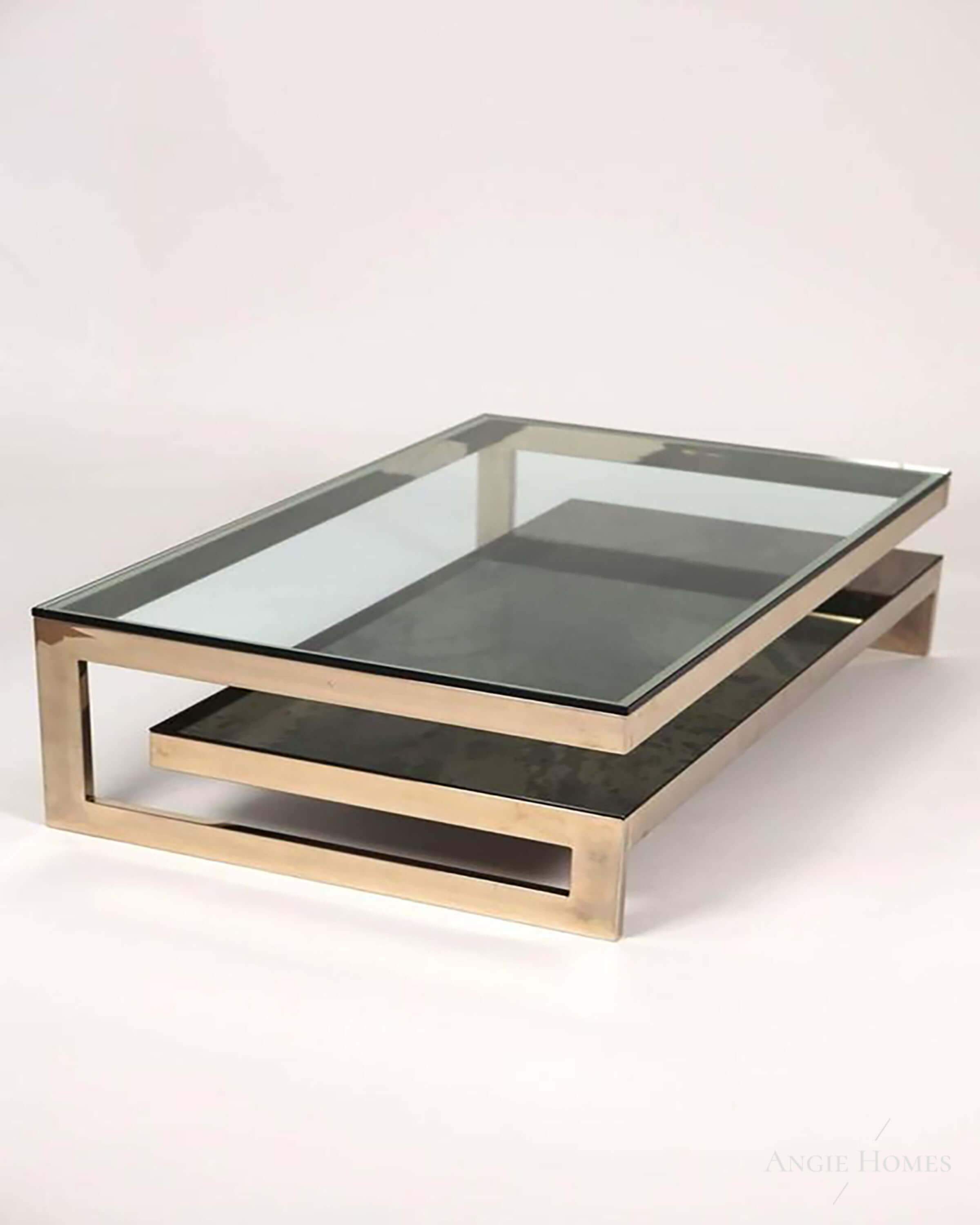 Luxury gold metal coffee table
