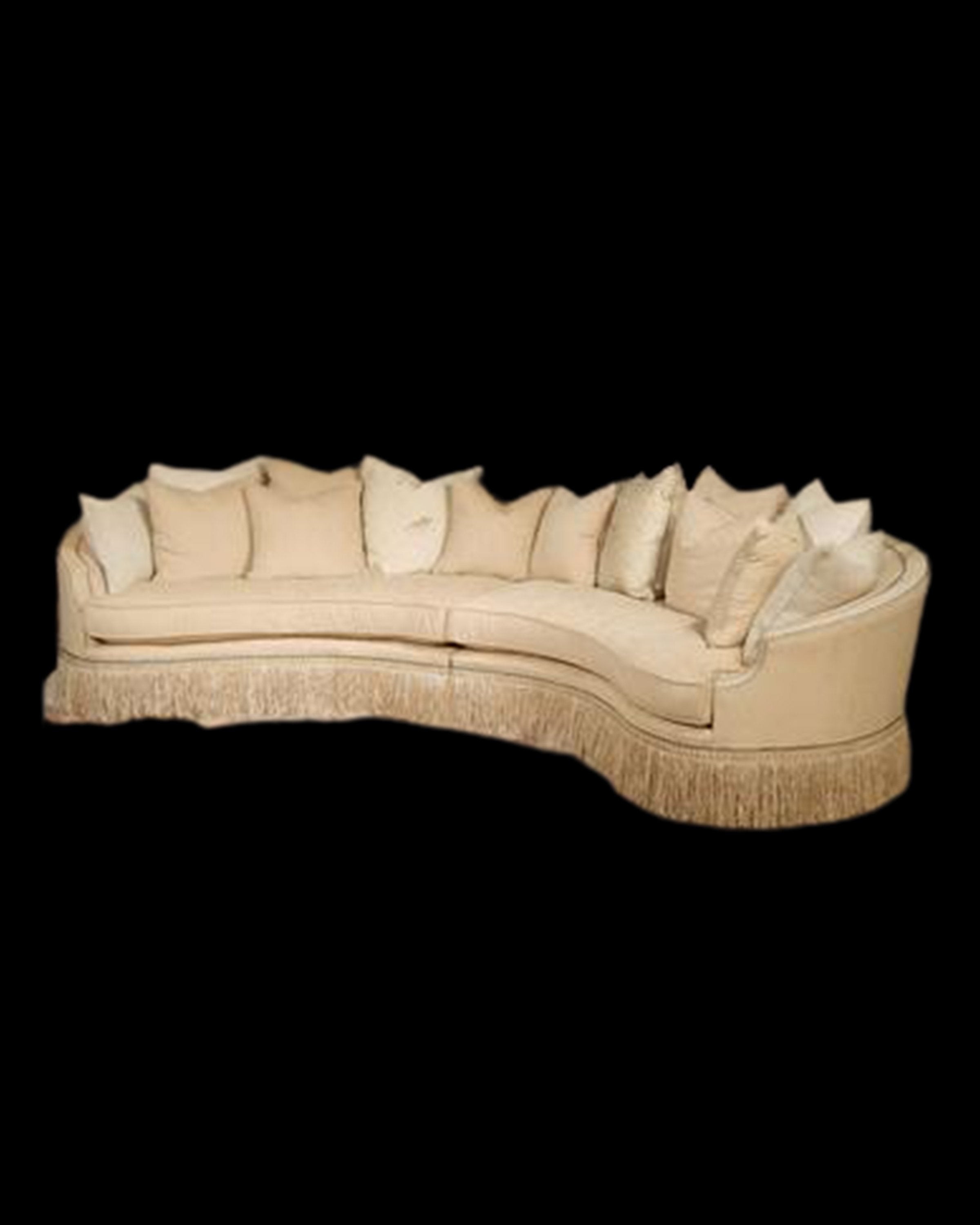 Miller Cream L- Shaped Curved Sofa