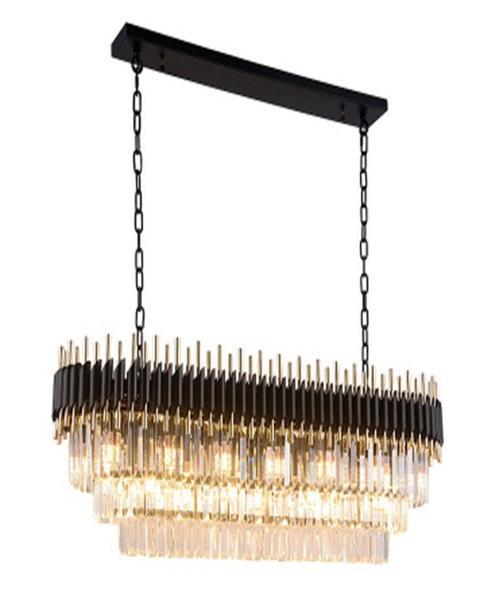 Modern Black Crystal Glass Chandelier Light