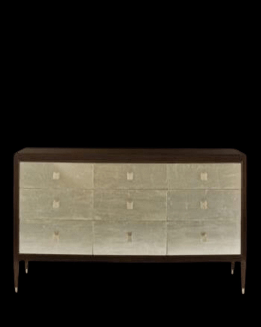 Luxury fusion silver leaf console