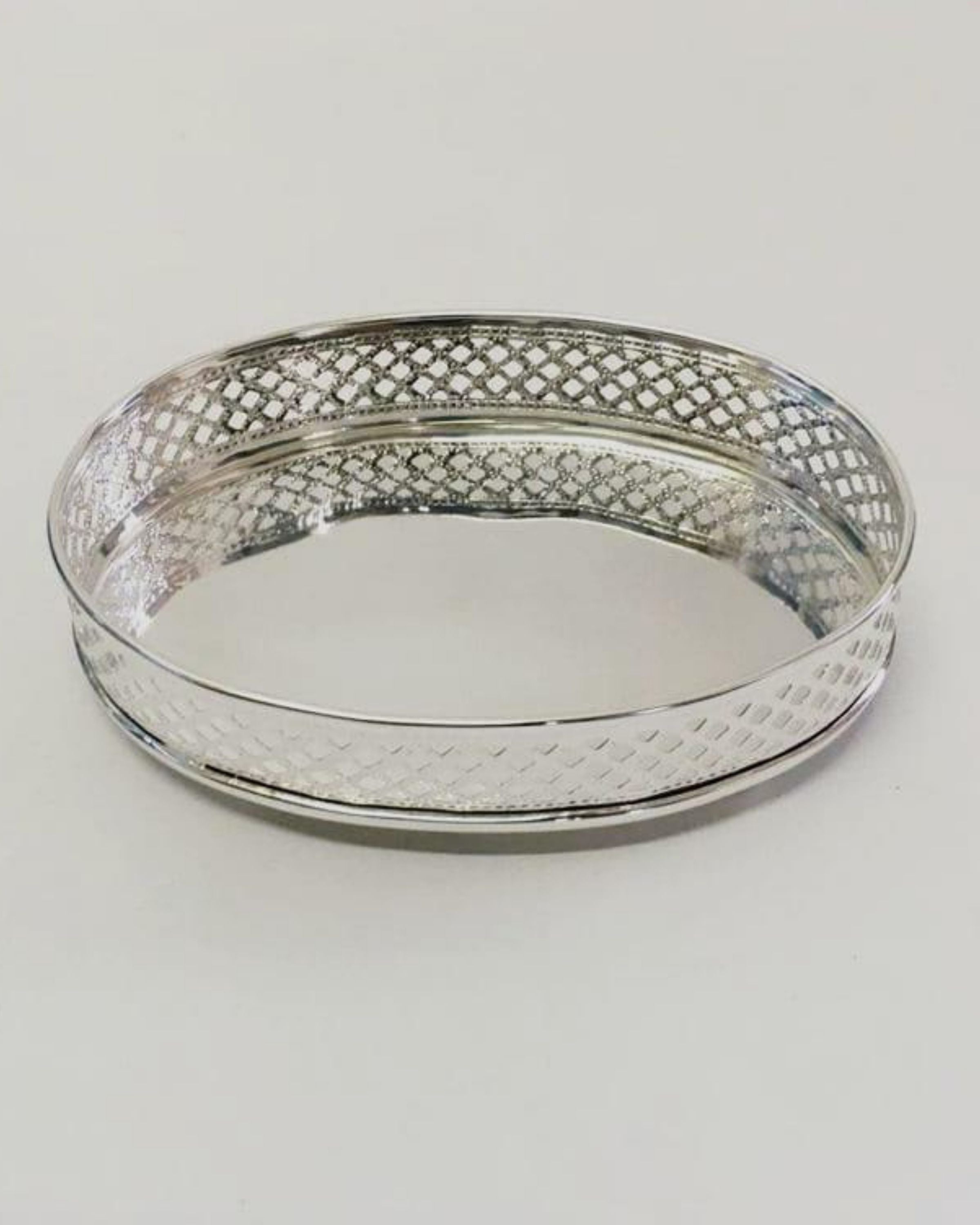 Silver Plated Round Tray Plate