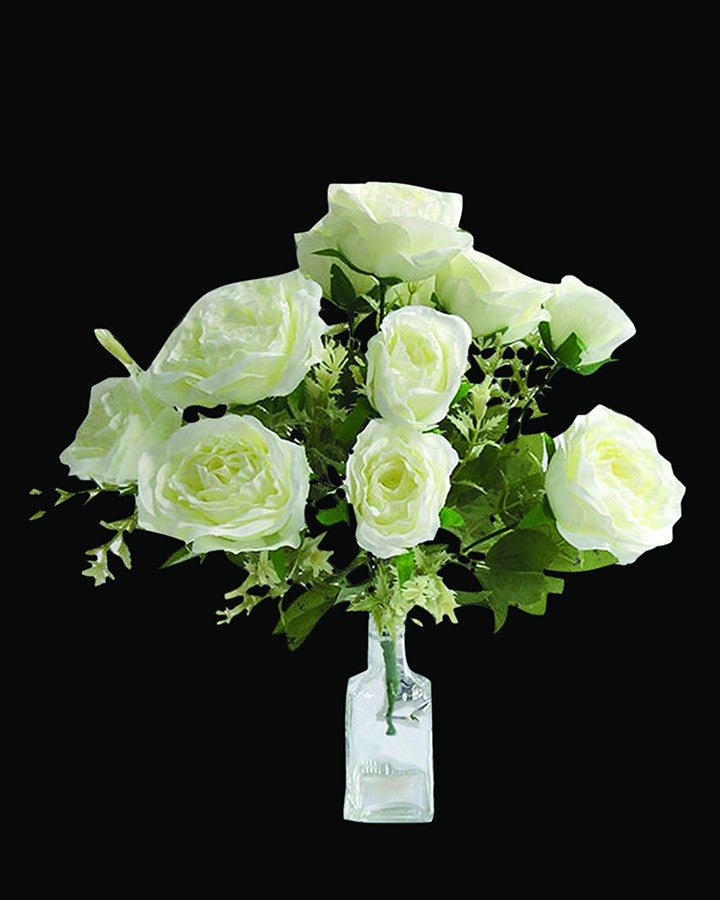 White Roses Artificial Flower