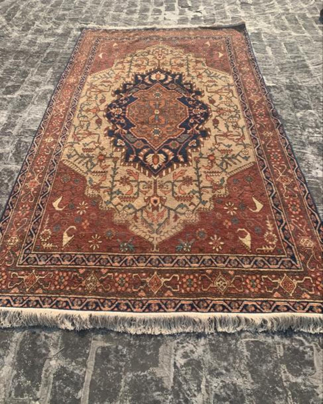 NAZREEN BROWN KASHMIRI CARPET- ANGIE'S INDIA ANGIE KRIPALANI DESIGN - ANGIE HOMES- ANGIES INDIA