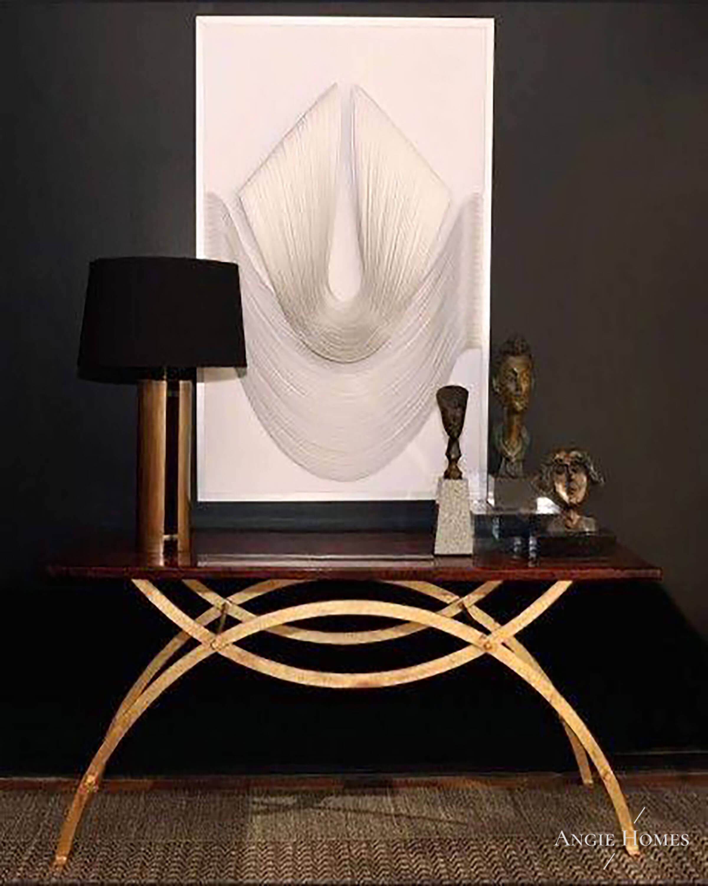 Luxury gold metal console