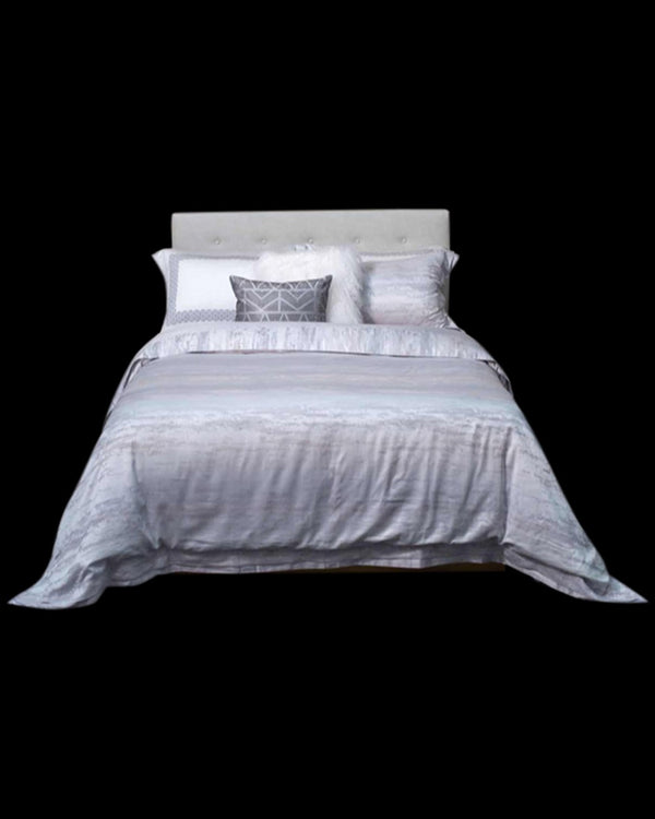 Luxury sky blue quilted bed set with pillow | Angie Homes