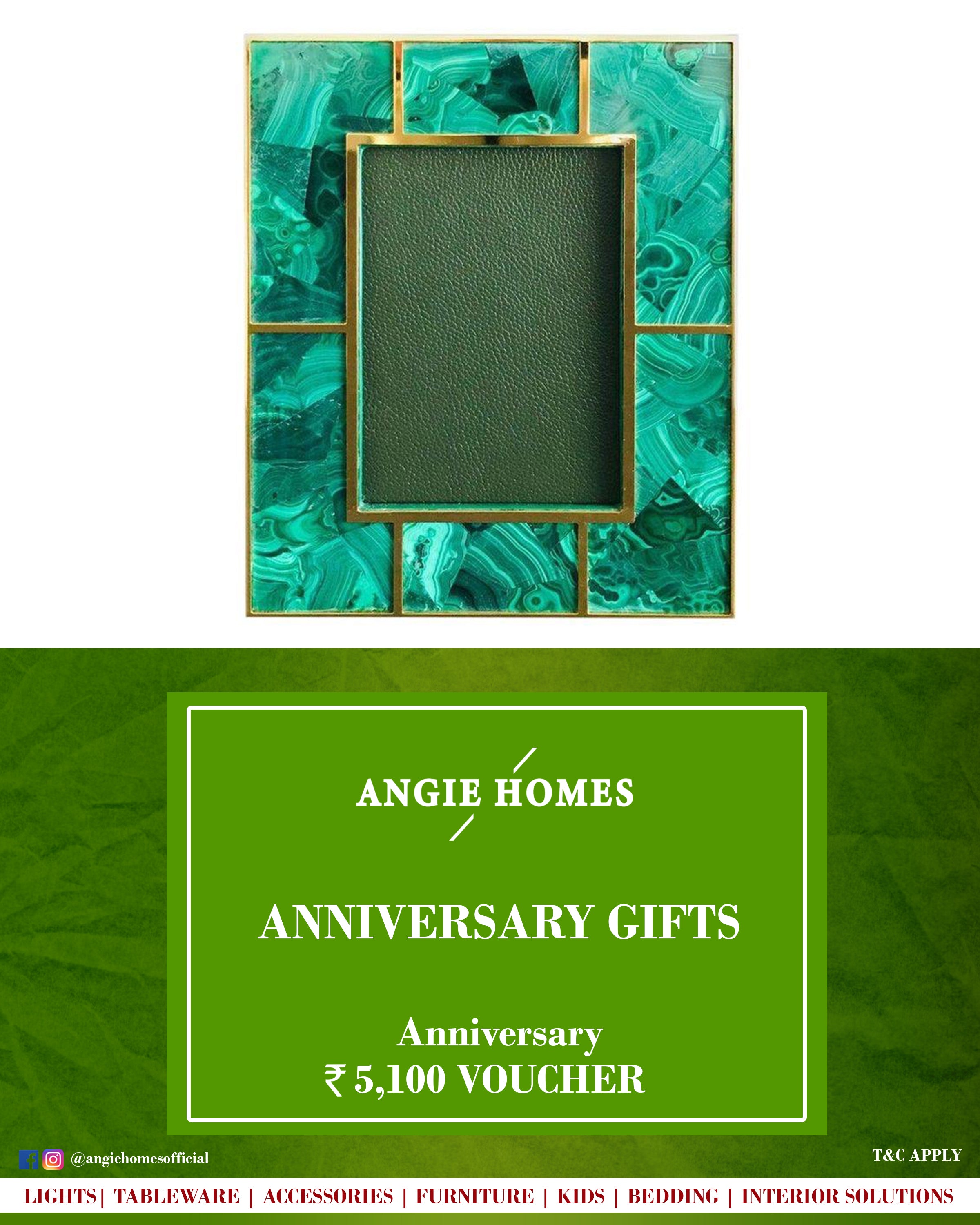 Photo Frame Online for Anniversary Gift Card Voucher -Angie Homes E-Gift Card