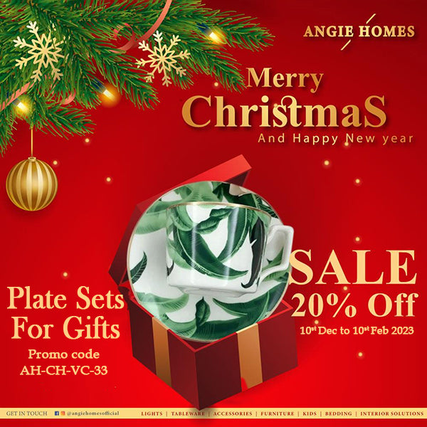 PLATE SETS FOR CHRISTMAS GIFT | X-MAS GIFT VOUCHER FOR BEAUTIFUL DINNER SETS | ONLINE GIFTING ANGIE HOMES