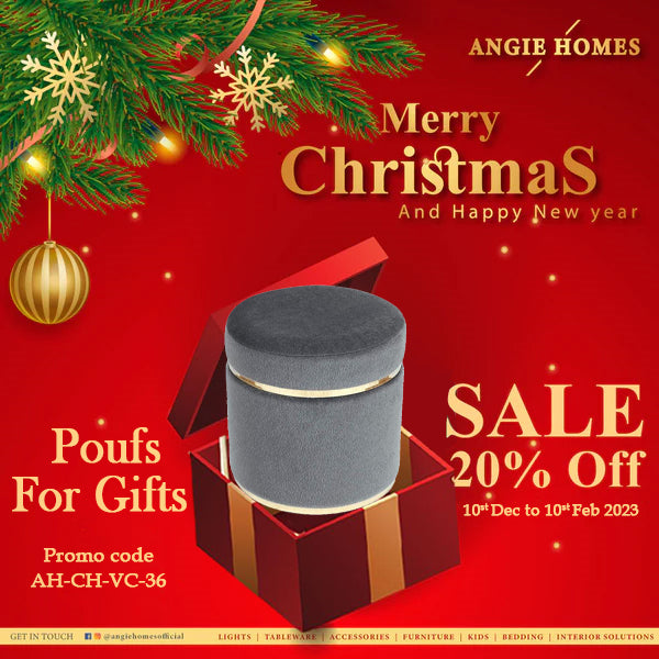 POUFS FOR CHRISTMAS GIFT | X-MAS GIFT VOUCHER FOR BEAUTIFUL FURNITURE SETS | ONLINE GIFTING ANGIE HOMES
