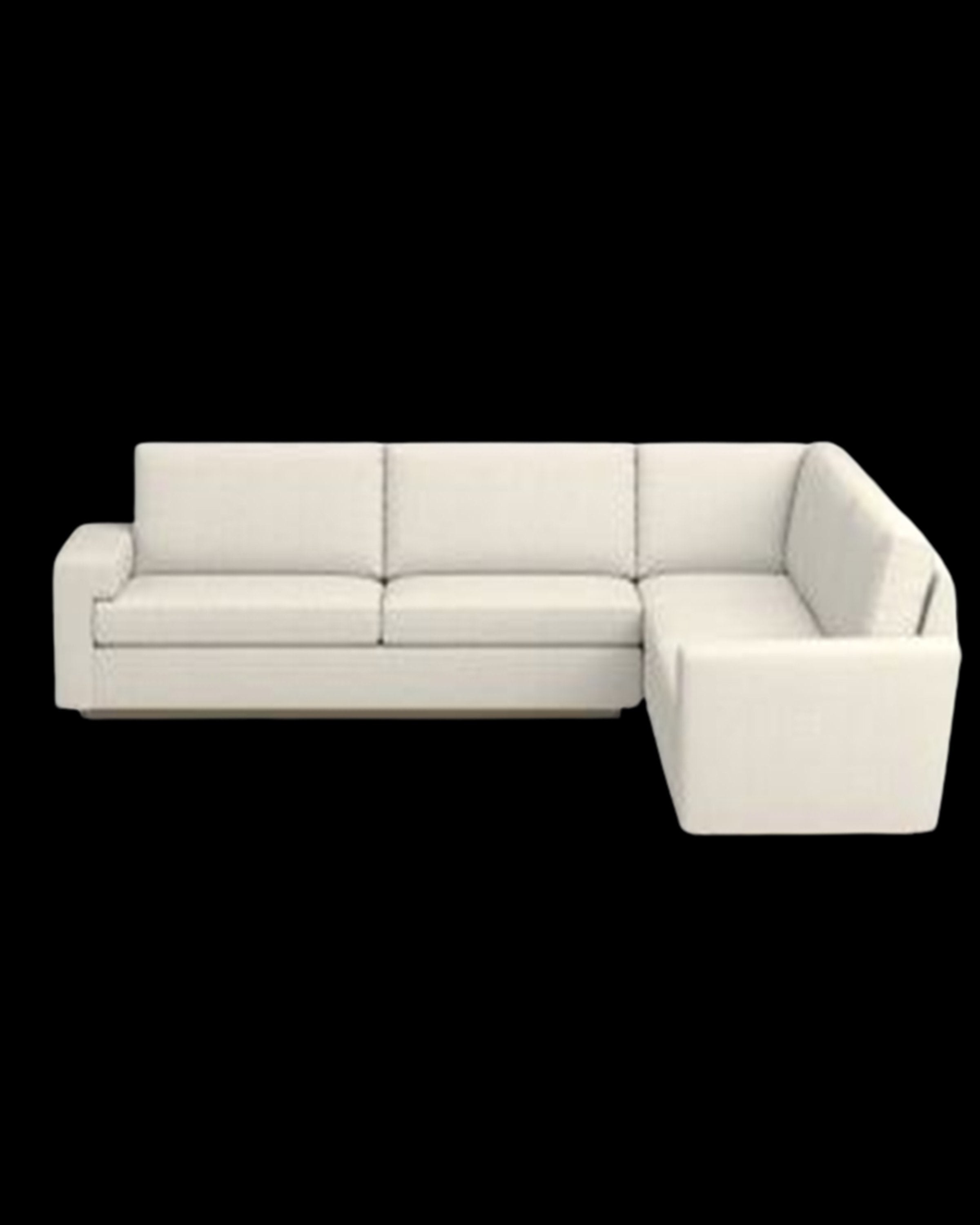 Preston White L Shape Sofa