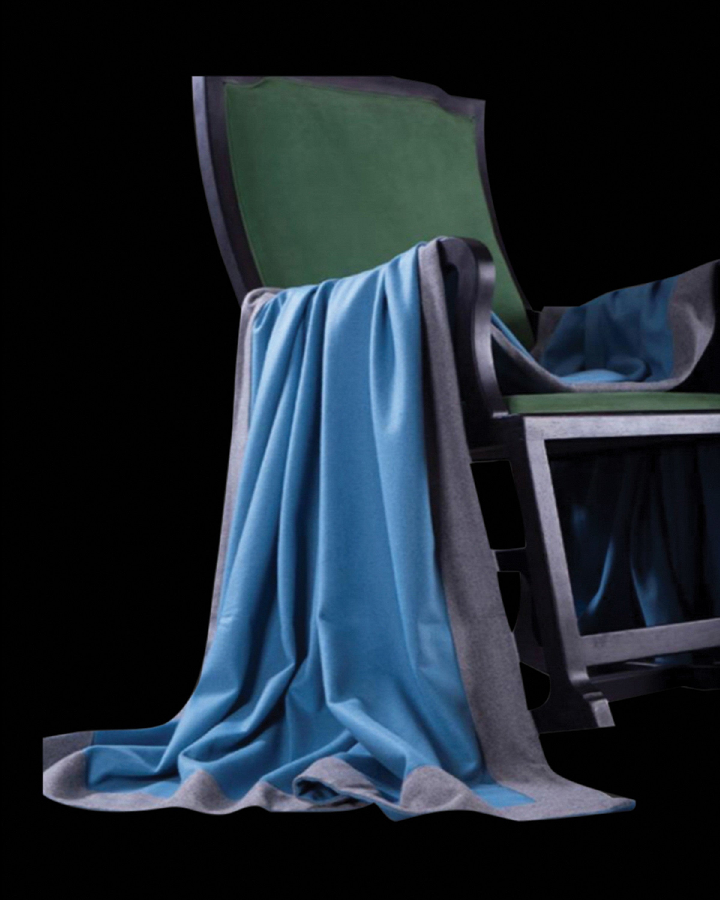Luxury Sky Blue Velvet Throws & Blankets