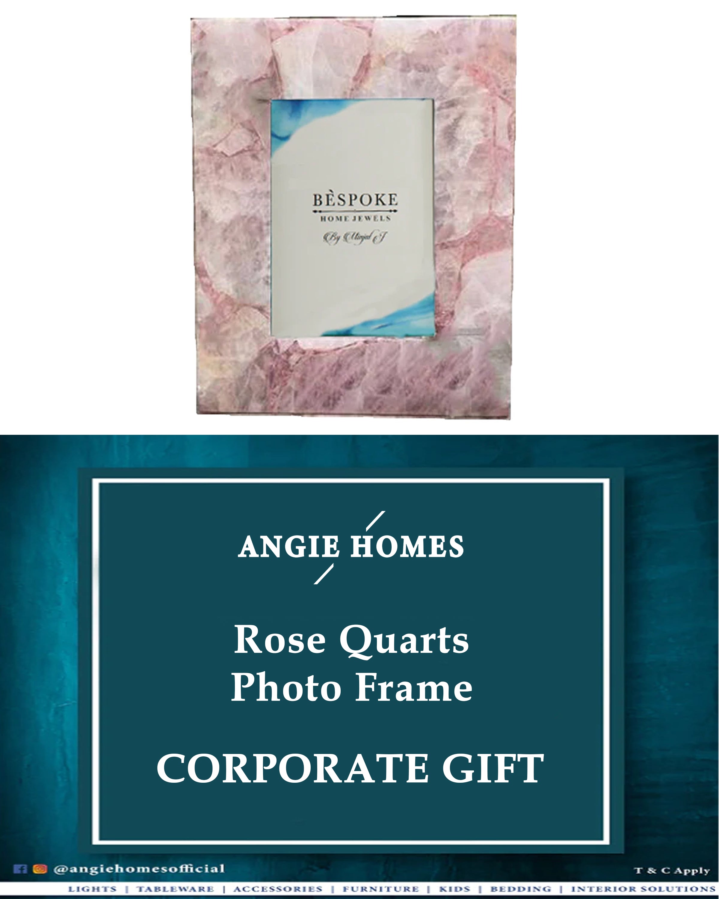 Rose Quarts Photo Frame for Weddings, House Warming & Corporate Gift ANGIE HOMES