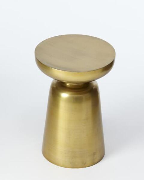 Round Gold Metal Noora Side Table | Hammered metal side table ANGIE KRIPALANI DESIGN - ANGIE HOMES - ANGIES INDIA