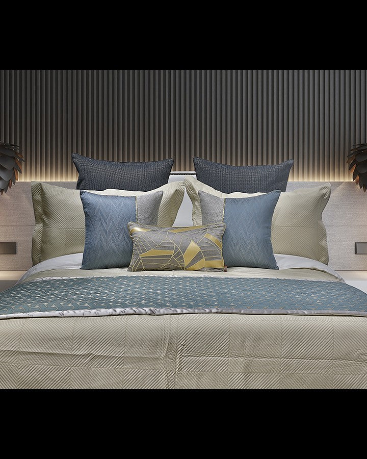 Luxury Blue bed set with pillow