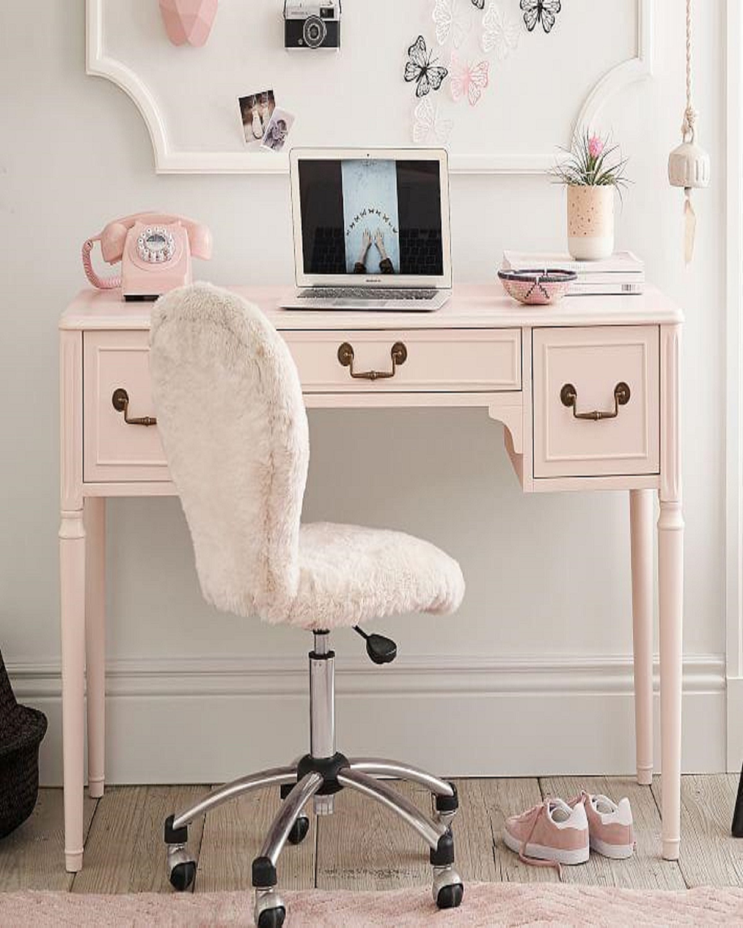 Marble Top Teak Wood Pink Children Study Table with Storage – ANGIE HOMES