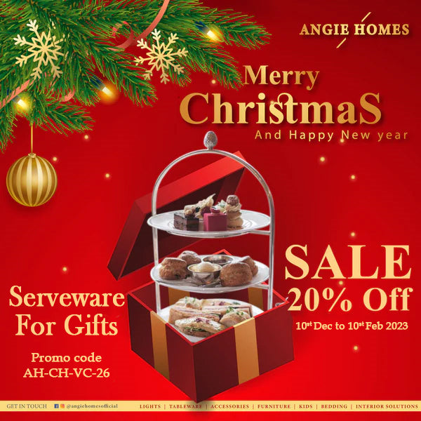 SERVERWARE FOR CHRISTMAS GIFT | X-MAS GIFT VOUCHER FOR BEAUTIFUL CAKE HOLDER SETS | ONLINE GIFTING ANGIE HOMES