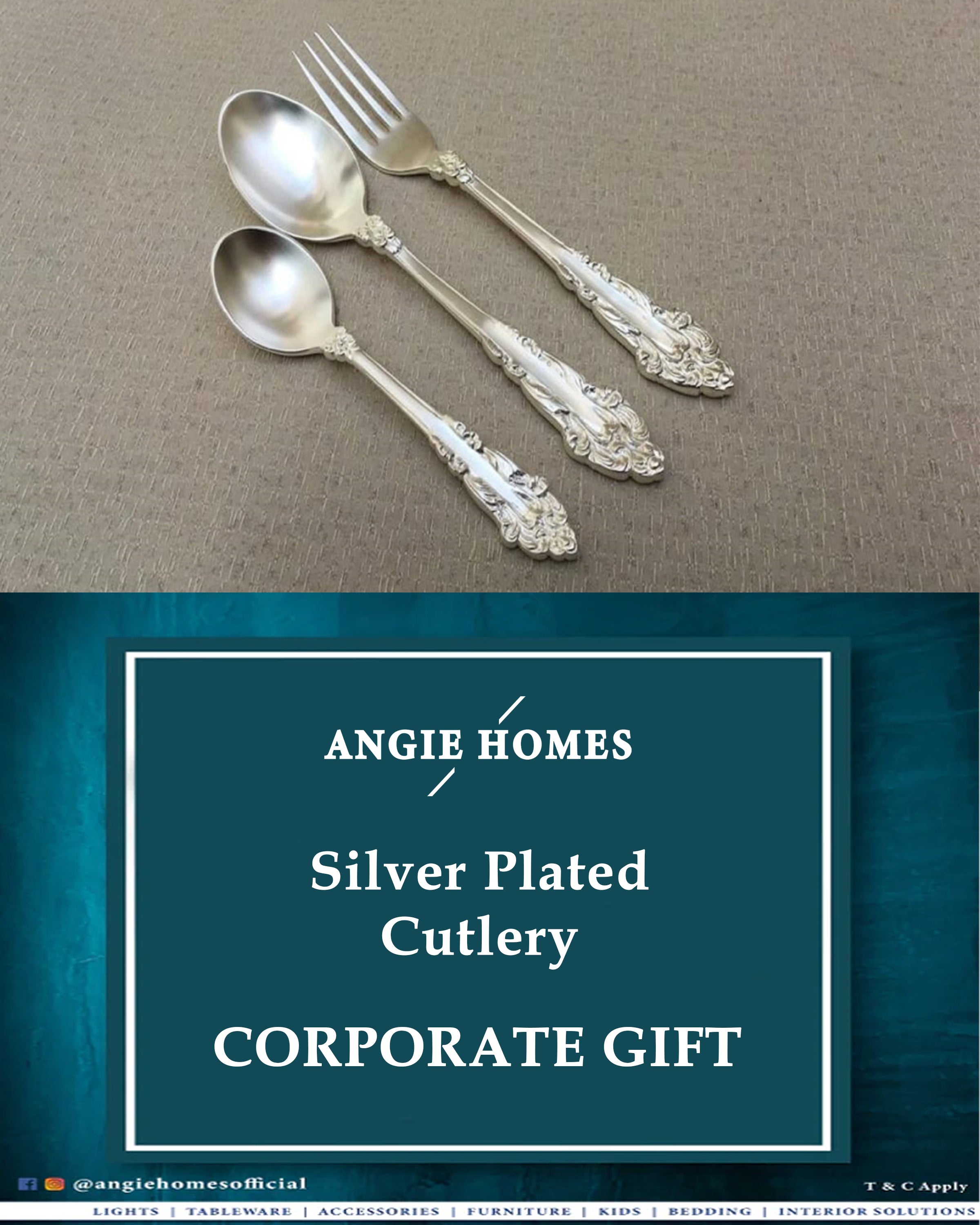 Designer Silver Cutlery for Weddings, House Warming & Corporate Gifts ANGIE HOMES