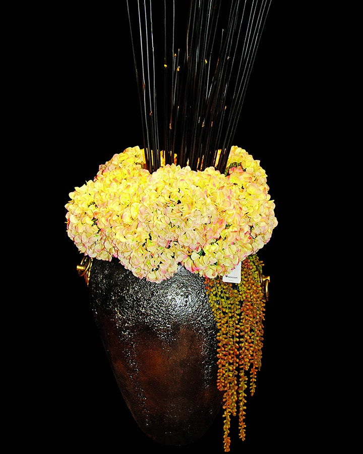 Artificial Yellow Flower Planter