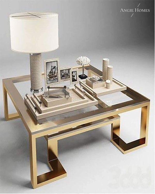 Luxury Gold Finish Metal Table