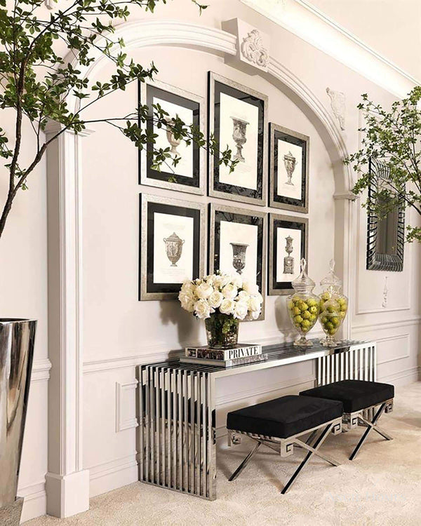 Luxury Silver Console Metal Table