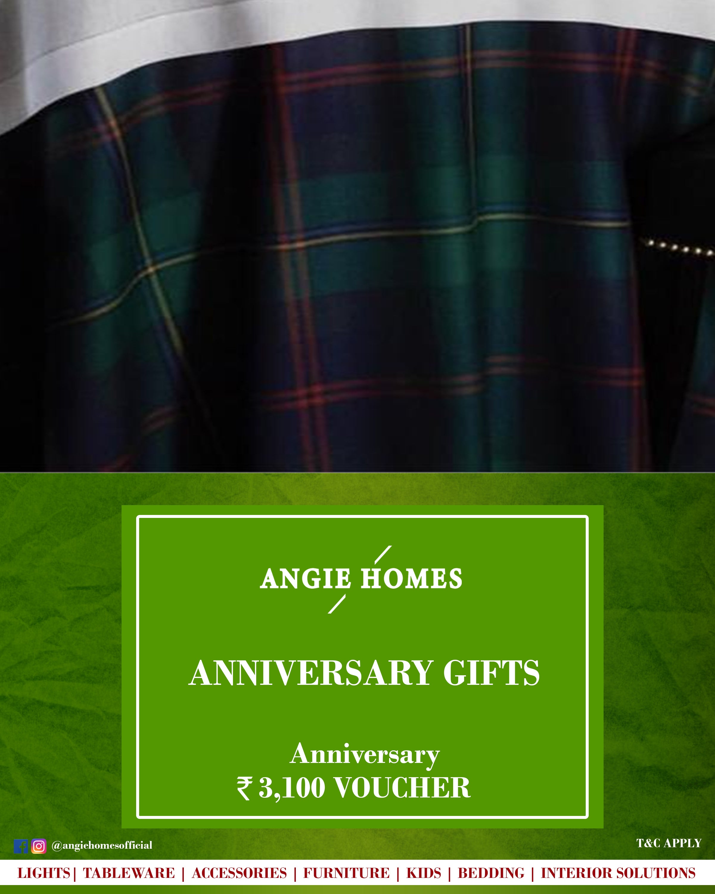 Premium Table Clothes for Anniversary Gift Card Voucher - Angie Homes E-Gift Card