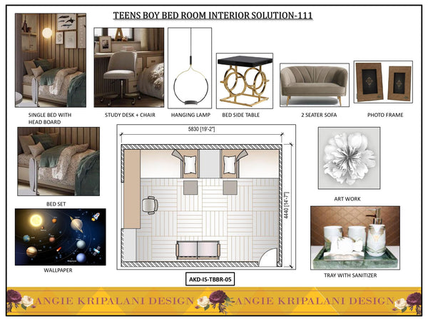 Luxury Teen Boy Bedroom Interior Solution