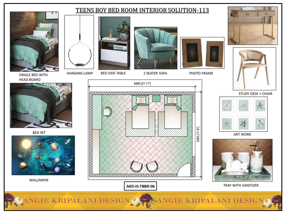 Luxury Teen Boy Bedroom Interior Solution