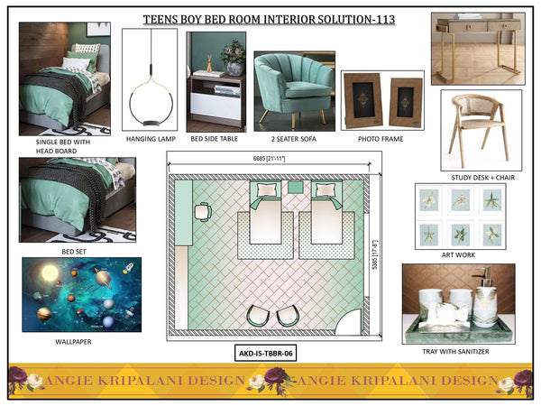 Luxury Teen Boy Bedroom Interior Solution