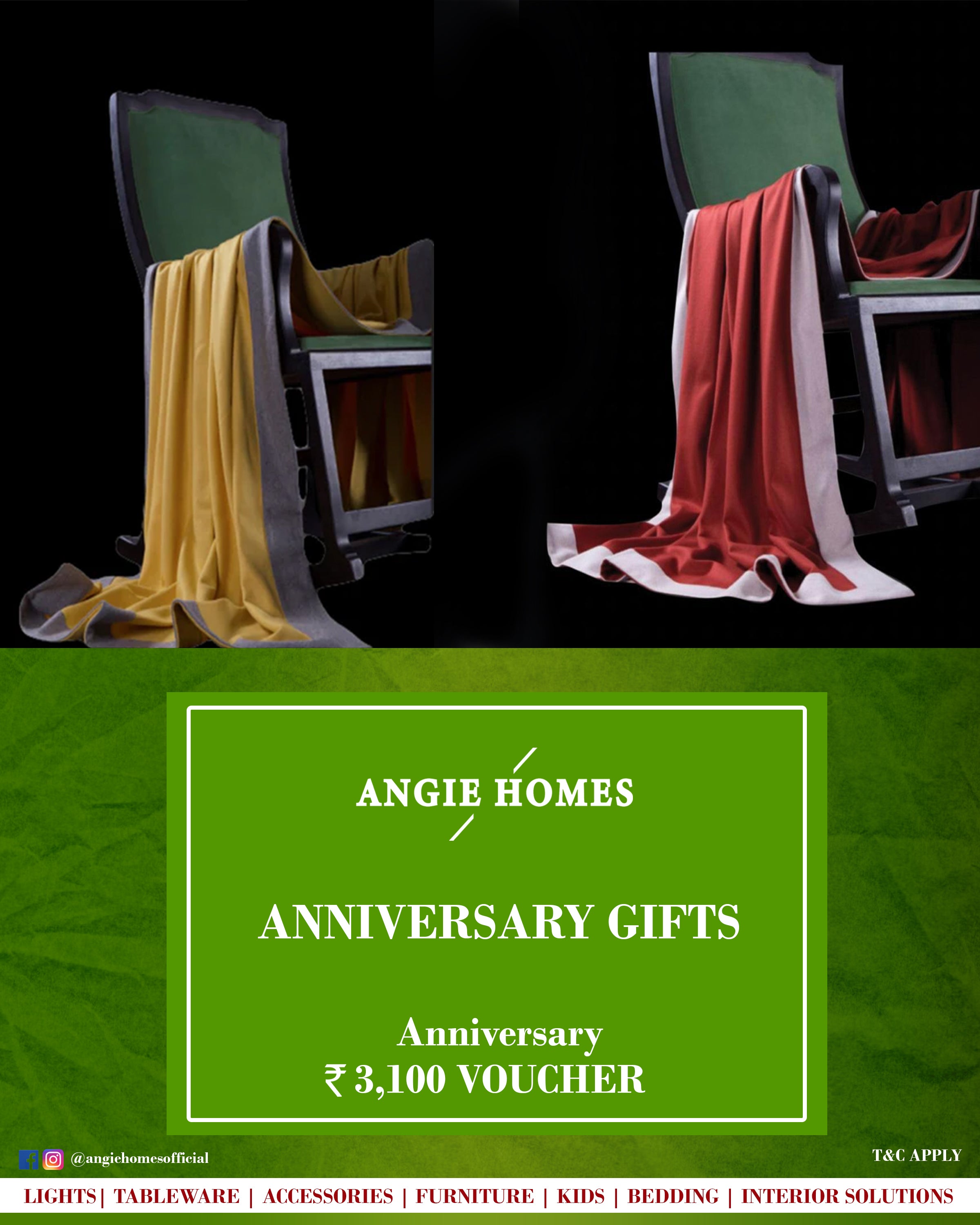 Throws & Blanket for Anniversary Gift Card Voucher - Angie Homes E-Gift Card