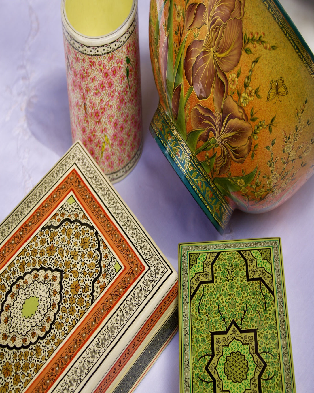 Green Kashmiri Papier Mache Box