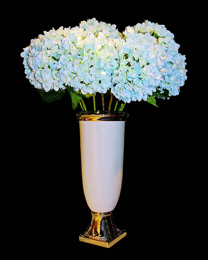 White Mix Blue Artificial Flower Arrangement