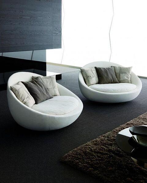 Bowl Sofa Sets | (White) round sofa chair ANGIE KRIPALANI DESIGN - ANGIE HOMES