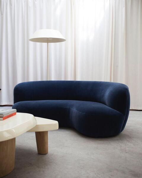 Tuxedo Blue Sofa Sets | Semi-circle sofa ANGIE KRIPALANI DESIGN - ANGIE HOMES