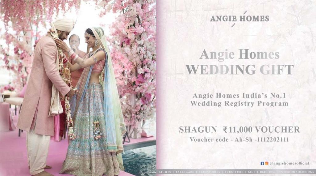 Luxurioius Wedding Shagun Ceremoney Gift Voucher with AngieHomes ANGIE HOMES