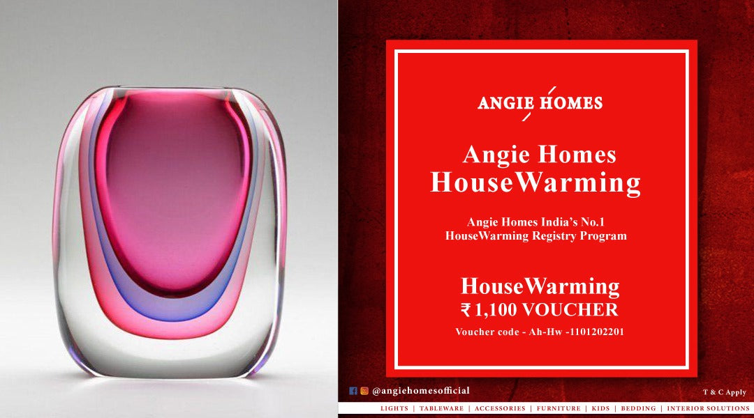 Gift Flower Pink Murano Vases for Housewarming Registry at Angie Homes ANGIE HOMES